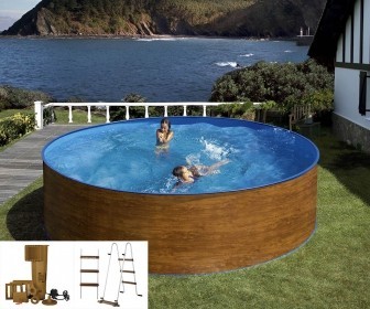 PONTAQUA ECO WOOD 4,6 x 1,2 m kerek