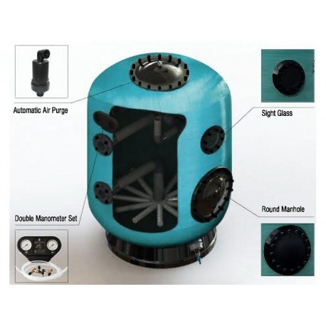 Homokszűrő oldalbúvó nyílás 4,0 bar Ø400 mm