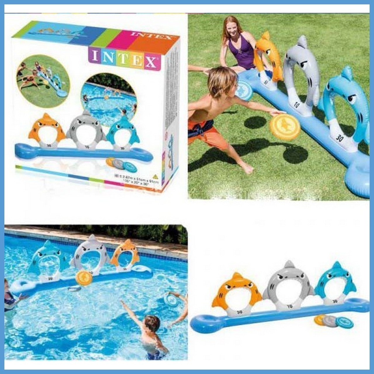 Cápás frizbi dobáló 267cm x51cm x91cm