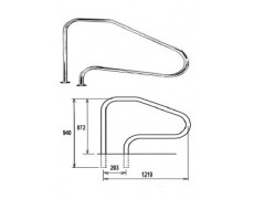 Korlát FX-01, 911 x 1255mm AISI316L
