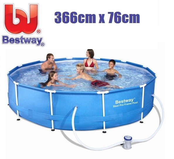 Bestway Steel Pro 56681 kerti medence Fémvázas medence Kerek 6473 L Kék