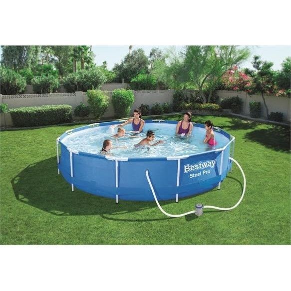 Bestway Steel Pro 56681 kerti medence Fémvázas medence Kerek 6473 L Kék – galéria