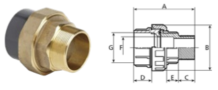Réz menetes hollander KB D50x6/4"