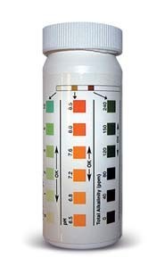 Mérőcsík klór, lúgosságtartalom és pH méréséhez, 50db