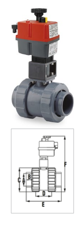 Motoros golyóscsap PTFE BB D63