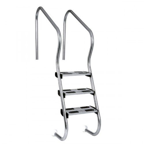 Komfortos létra feszített víztükrű medencéhez, karimakészlet nélkül