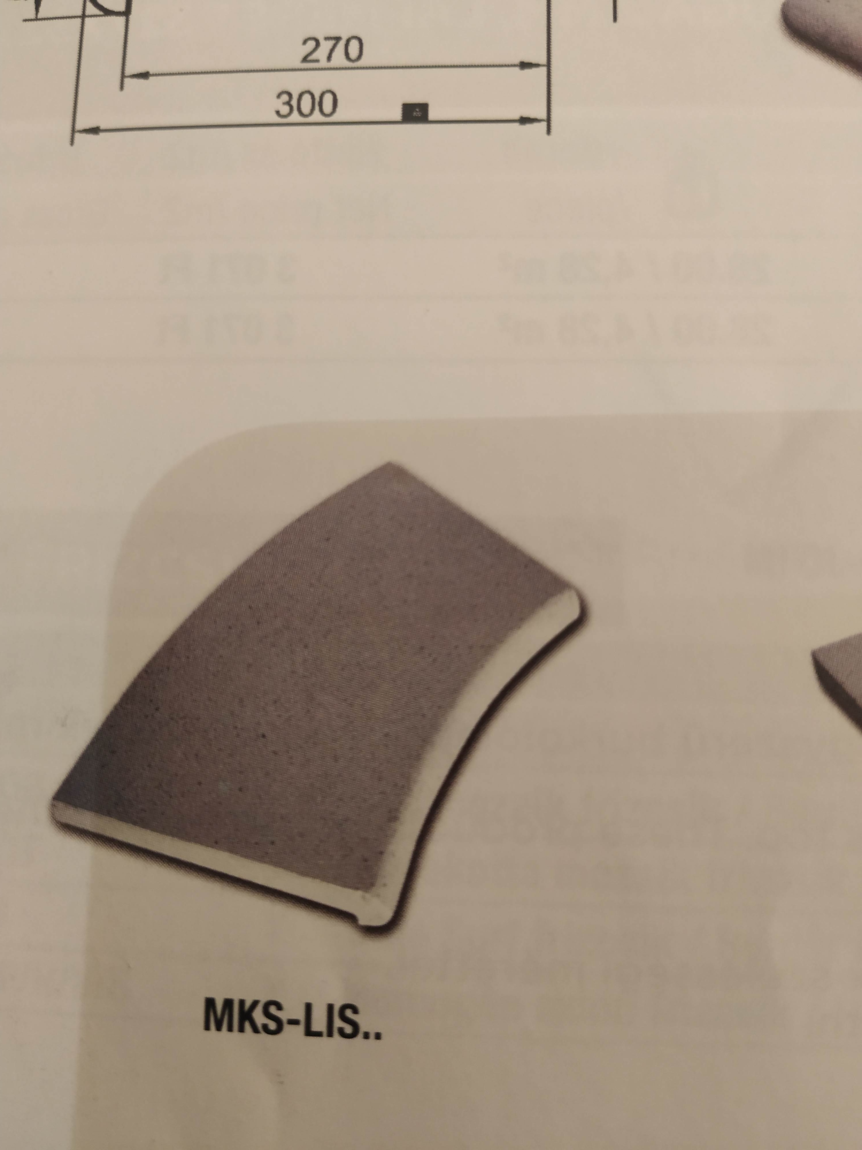 Lapos szegélykő íves, csiszolt