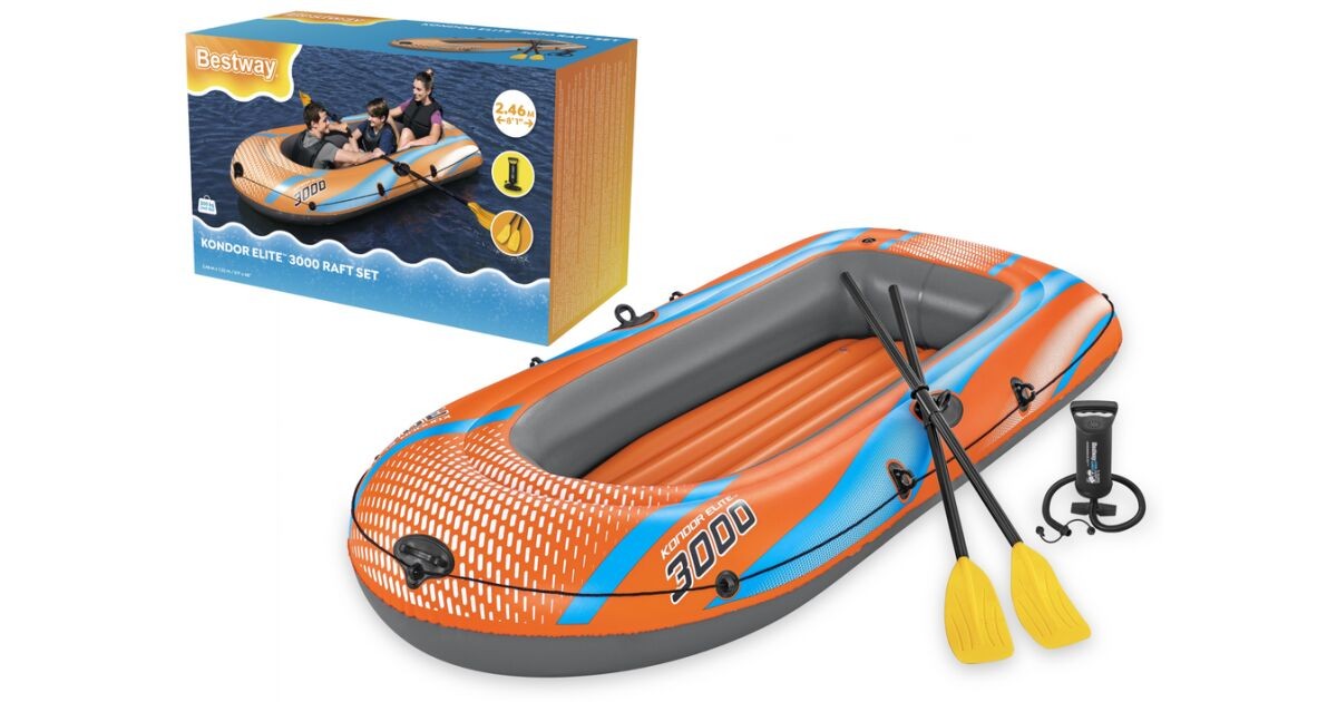 Bestway Kondor Elite 3000 csónak szett, 3 személyes 246cm x 122cm