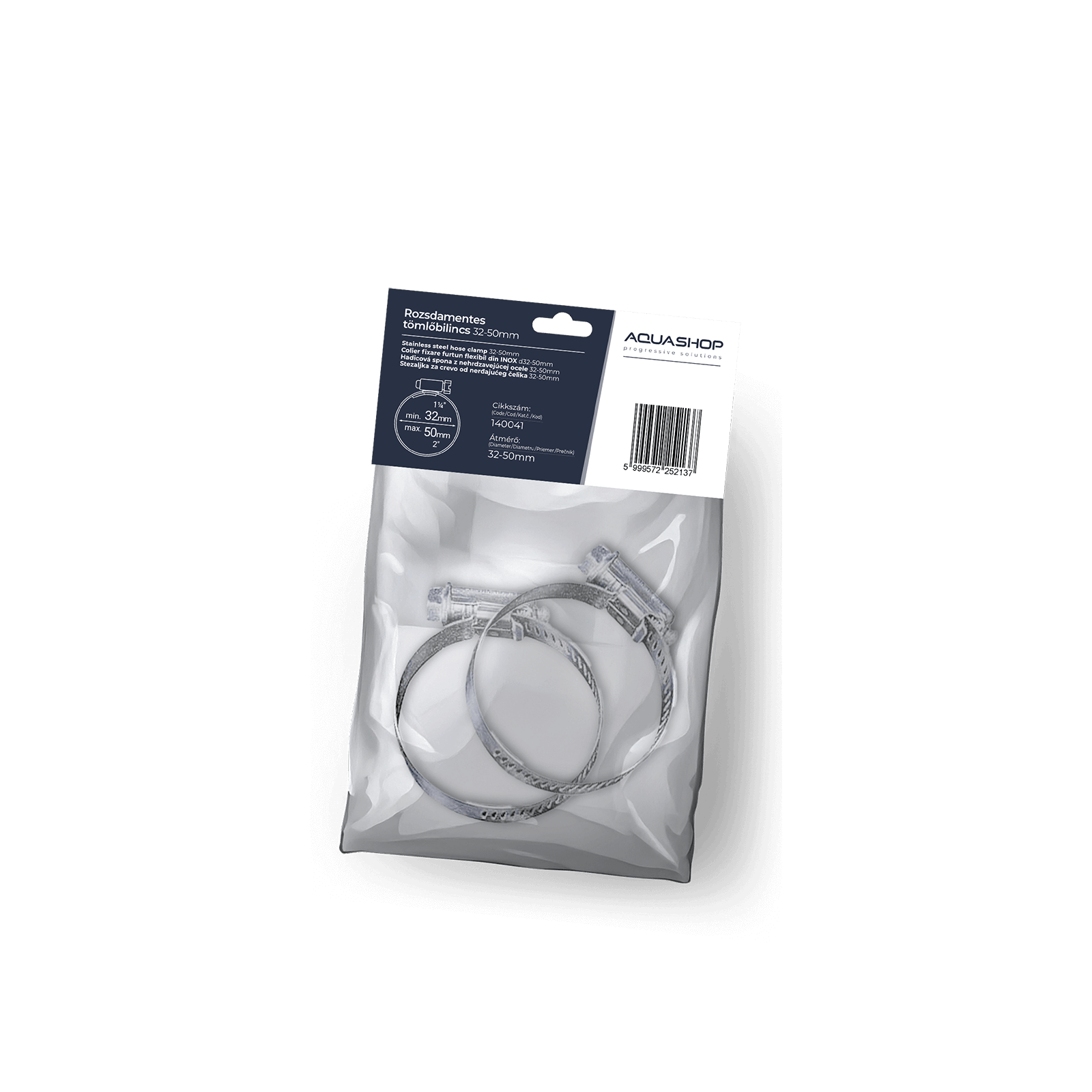 Rozsdamentes tömlőbilincs 32-50mm