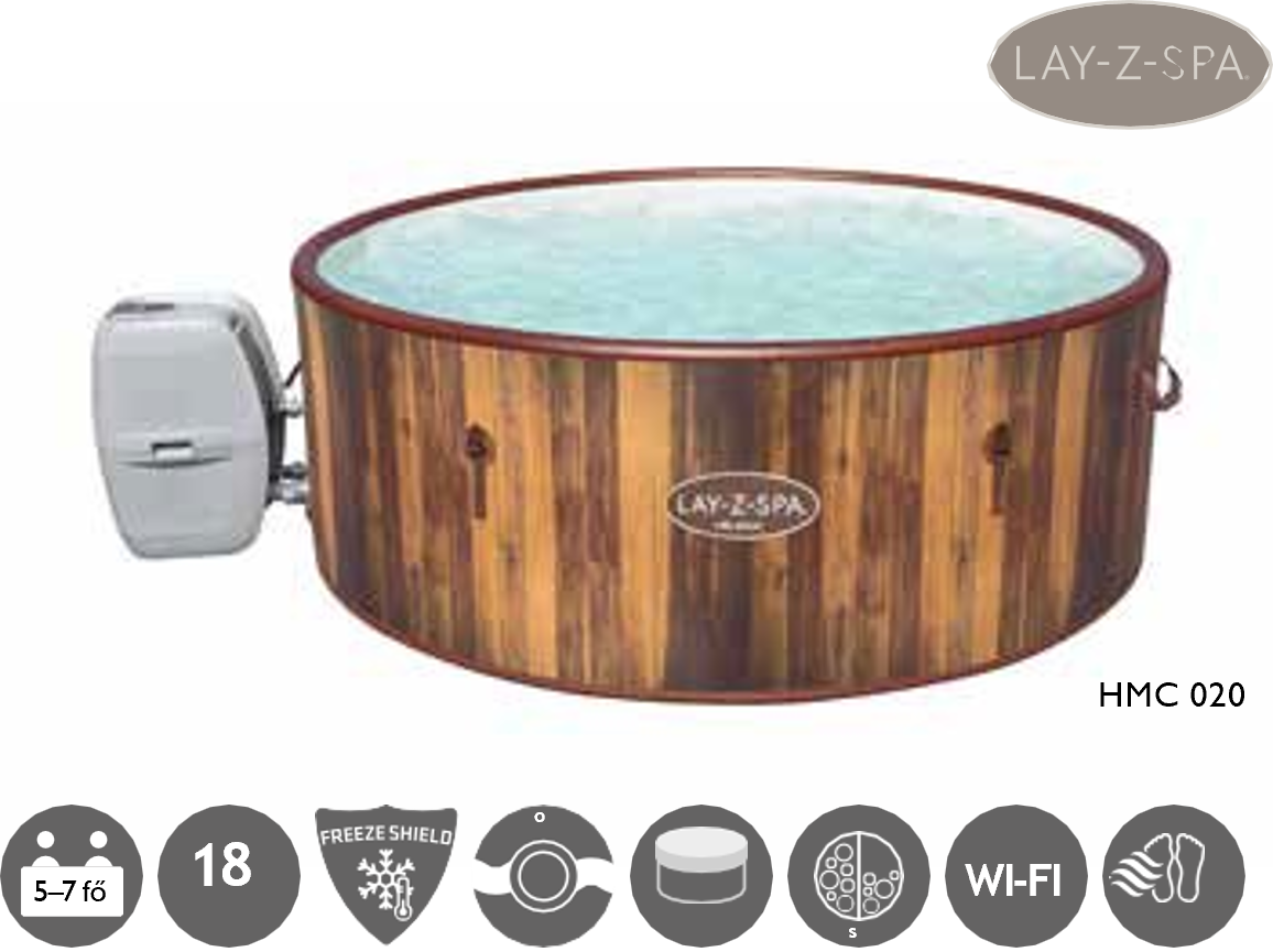 Helsinki AirJet felfújható masszázsmedence 180 × 66cm