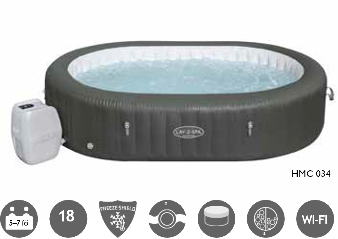 Mauritius Smart AirJet felfújható masszázsmedence 270 × 1,80 × 71 cm