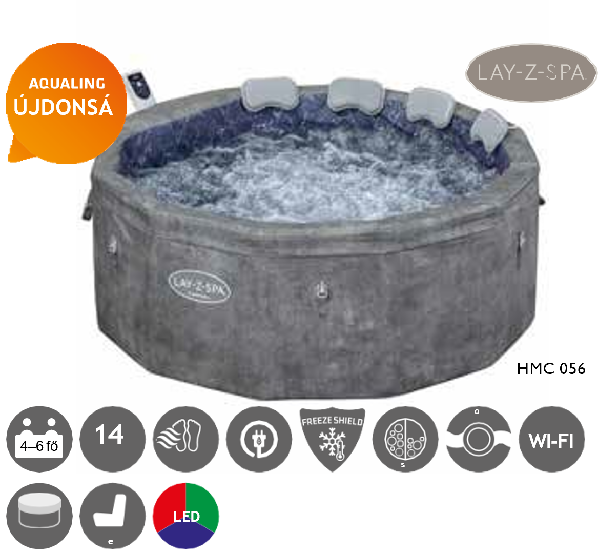 Carrara Thermacore masszázsmedence Ø 170 × 65 cm