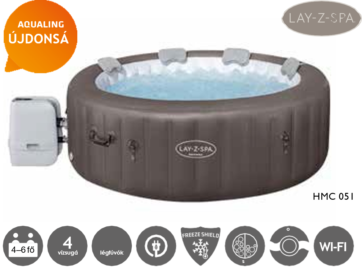 Dominica Hydrojet felfújható masszázsmedence Ø 196 × 71 cm