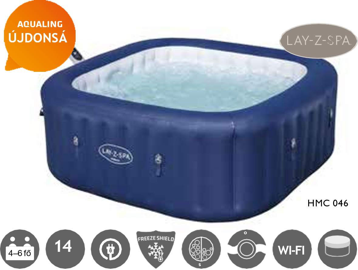 Hawaii Airjet felfújható masszázsmedence 4-6 személyes 180 × 180 × 71 cm