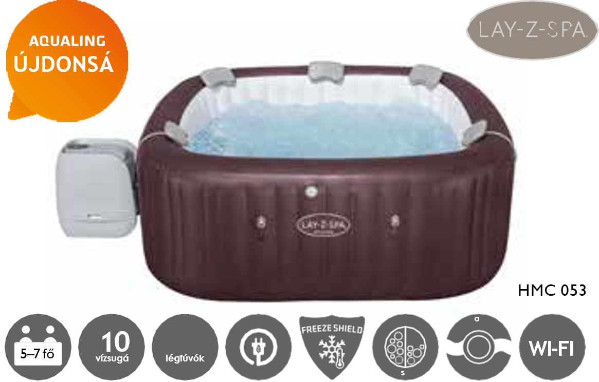 Maldives Hydrojet felfújható masszázsmedence 201 × 201 × 80 cm