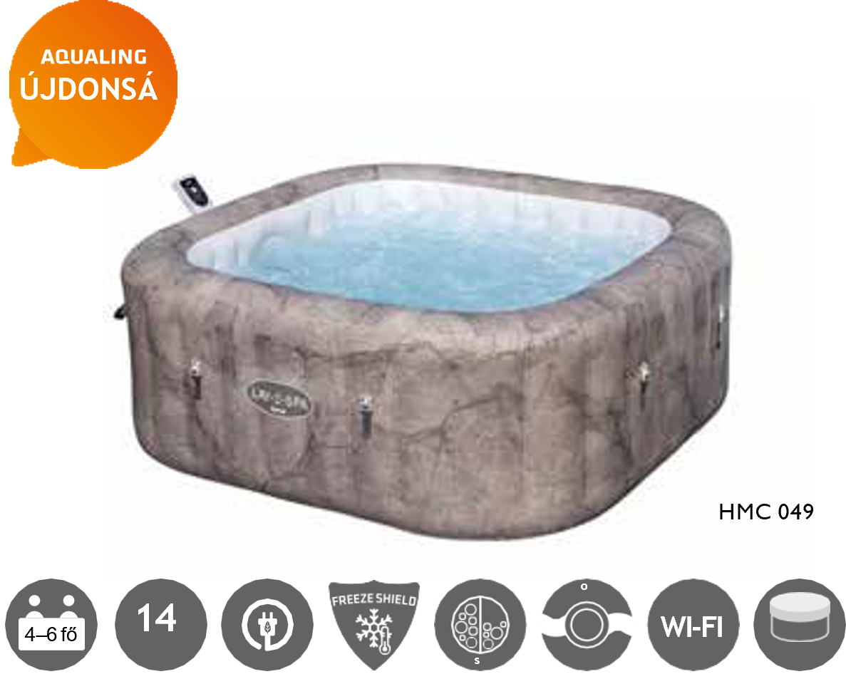 Róma Airjet felfújható masszázsmedence 4-6 személyes 180 × 180 × 71 cm