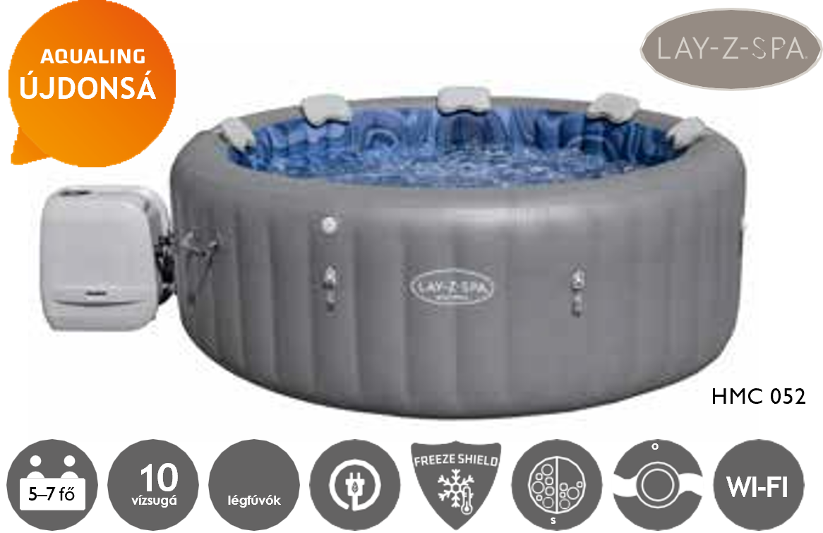 Santorini Hydrojet felfújható masszázsmedence Ø 216 × 80 cm