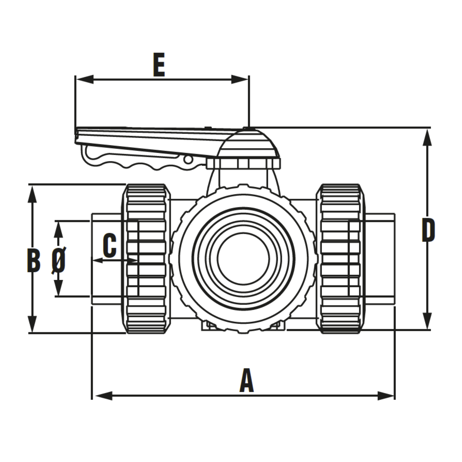 Golyóscsap 3 utas PTFE "T" D63 – galéria