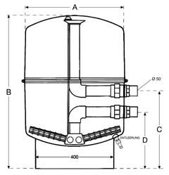 EUROPA középen osztott üvegszál erősítéses PP tartály D400 szelep nélül – galéria